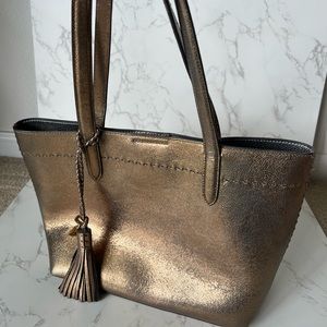 Cole Haan bronze/gold mini tote